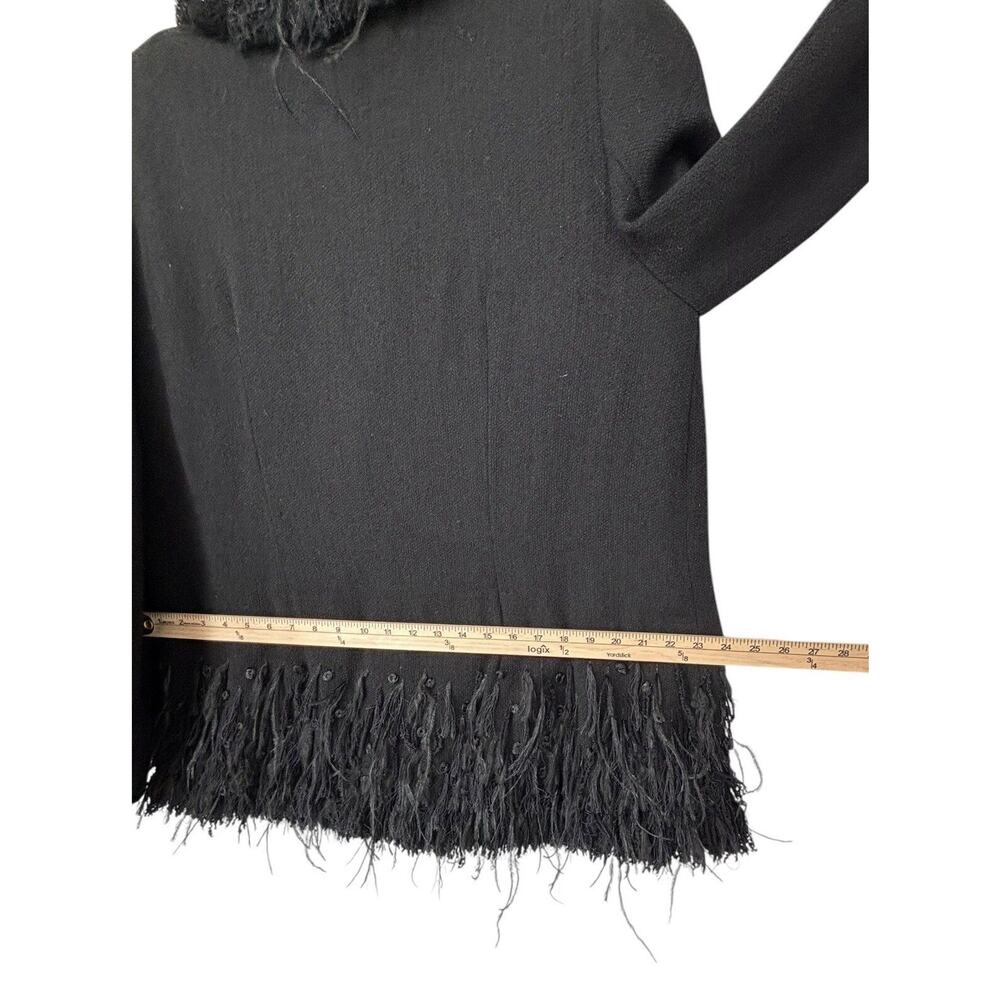 Vintage Peggy Jennings Theatre Coat Womens 1X Ostrich Feather Avant Garde Black - Picture 9 of 12